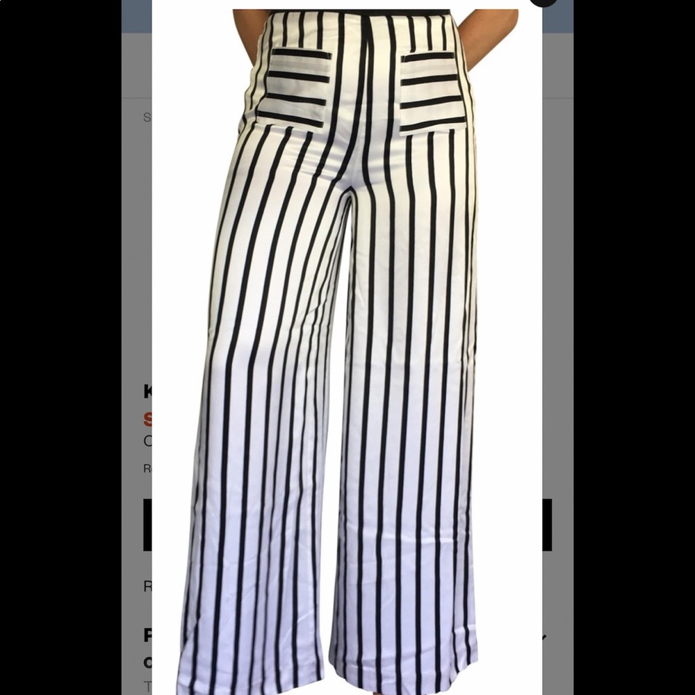 Kendall & Kylie striped, zip side pants